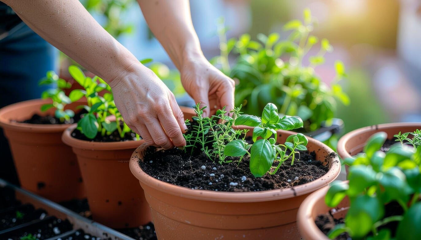 potting plants