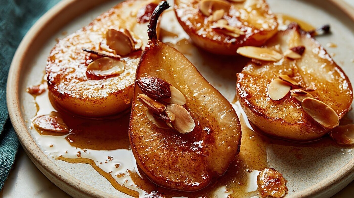 baked pears with honey and almonds
